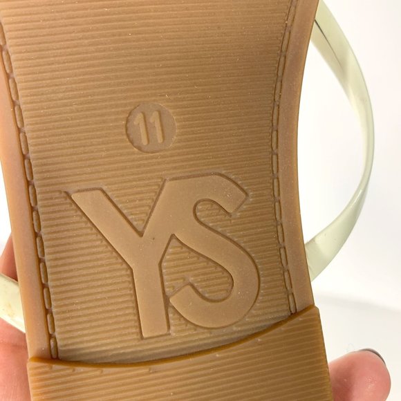 YOSI SAMRA Off-White Roee Patent‎ Leather Flip Flop Thong Summer Sandals Sz 11 - Picture 11 of 11